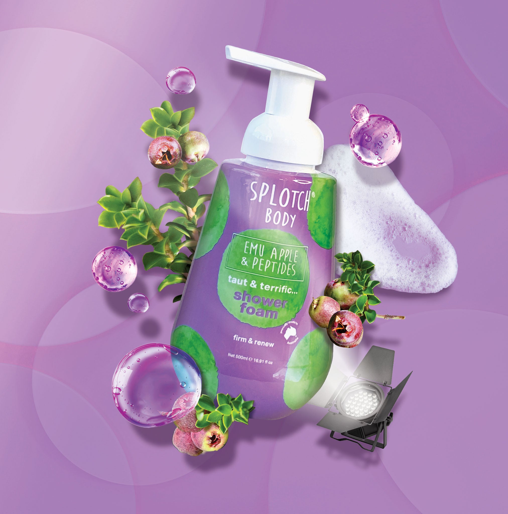taut & terrific...shower foam