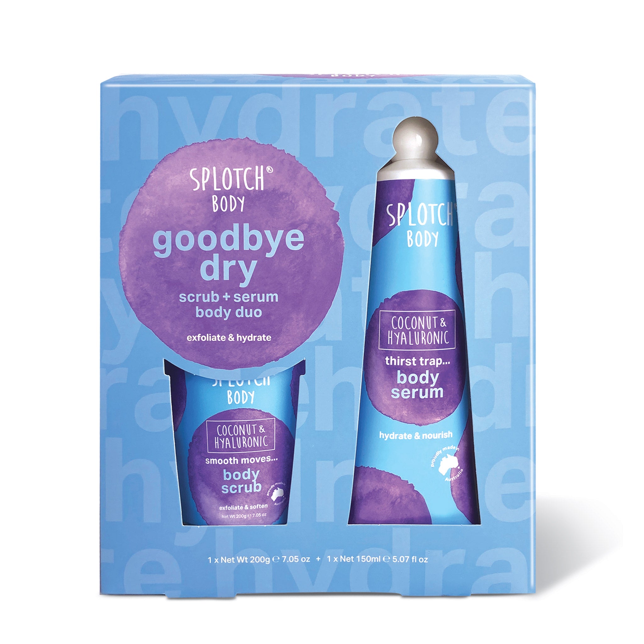 goodbye dry scrub + serum body duo