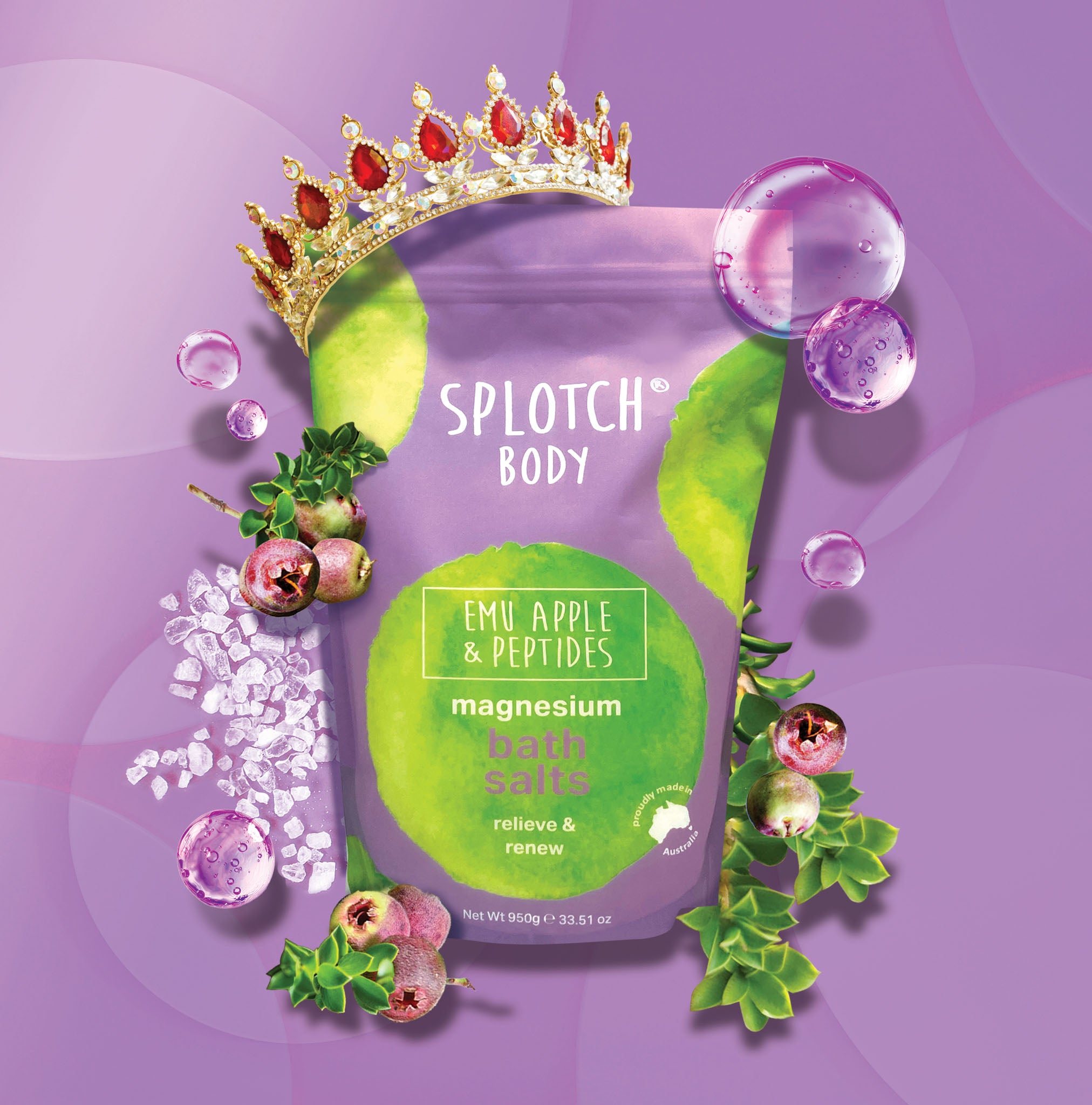 emu apple + peptides...magnesium bath salts